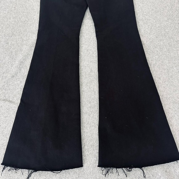 Mother Weekender Fray 27 Mid Rise Flared Denim Jeans Lasting Impressions Black - Picture 9 of 10